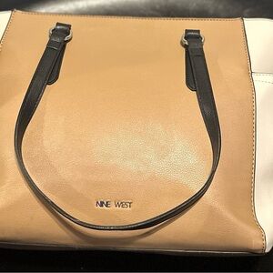 Nine West Black, Tan, and White Tote Bag